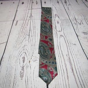 Oscar de la Renta NWT VINTAGE red paisley tie